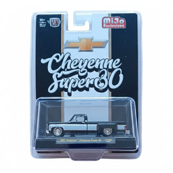 M2 Machines Mijo Exclusive 1977 Chevrolet Cheyenne Super 30 Pickup Truck Black/White
