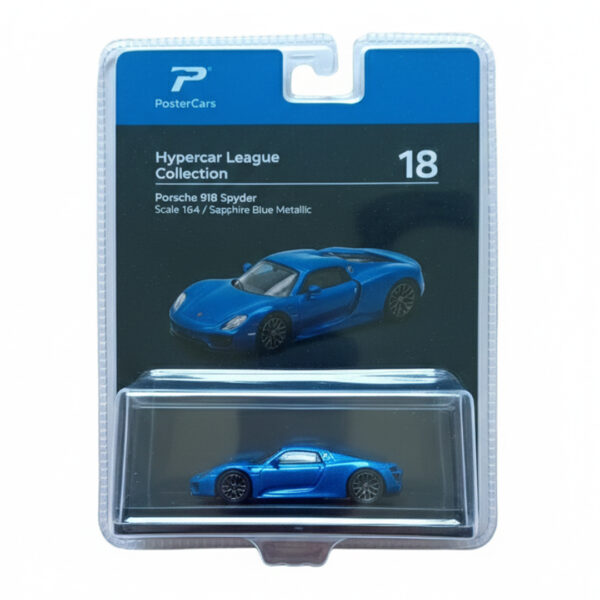 Poster Cars Porsche 918 Spyder Sapphire Blue Metallic "Hypercar League Collection"